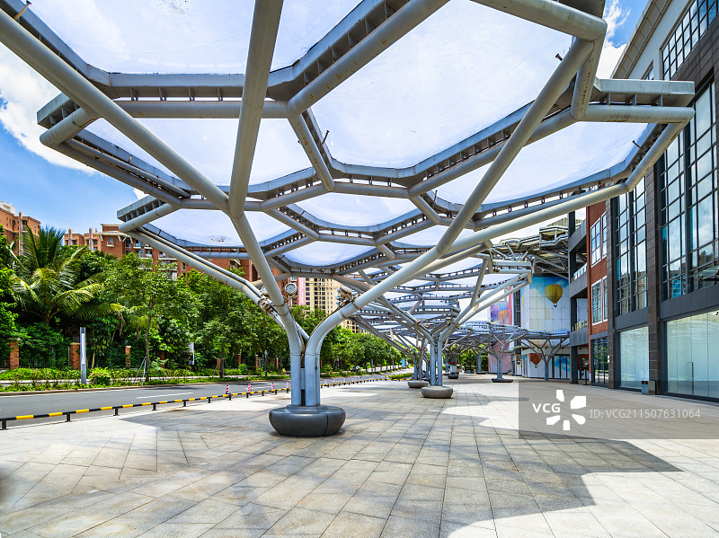 深圳免税海口观澜湖免税城张力膜结构雨棚遮阳棚图片素材