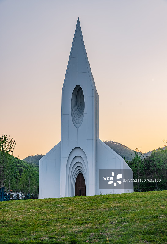 青岛藏马山教堂图片素材