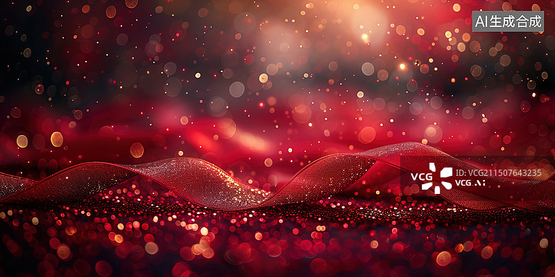 【AI数字艺术】【AI数字艺术】抽象背景红色发光线条图片素材