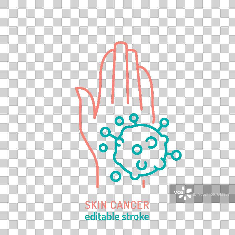 皮肤癌恶性黑色素瘤轮廓图标图片素材