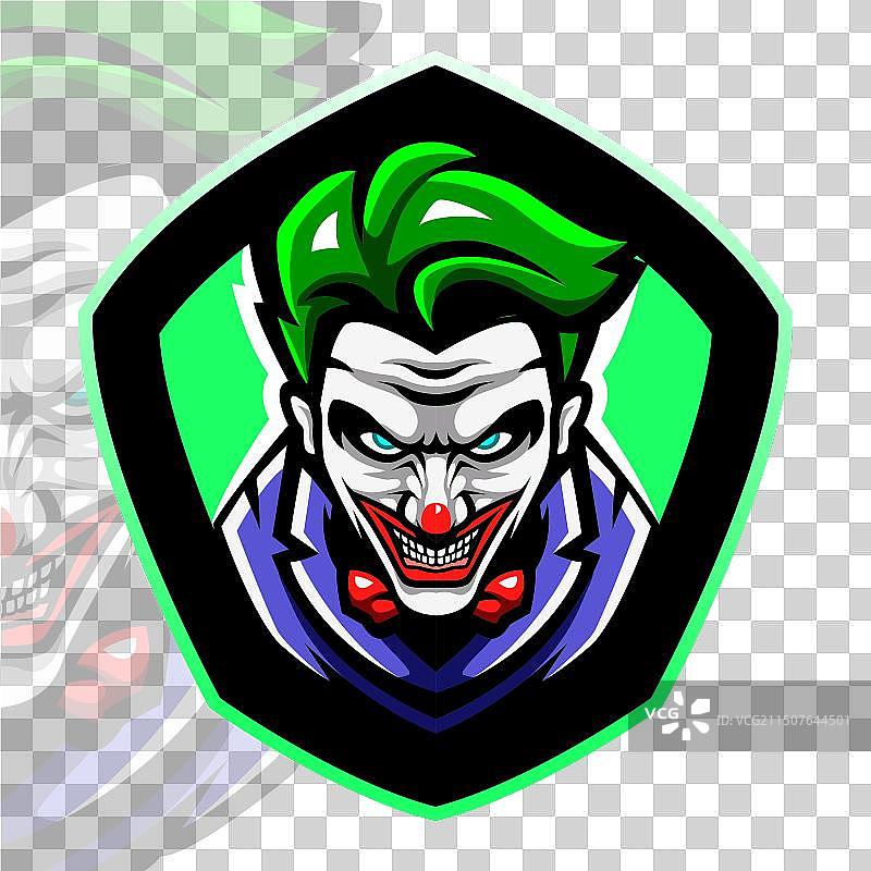 小丑吉祥物电子竞技logo设计图片素材