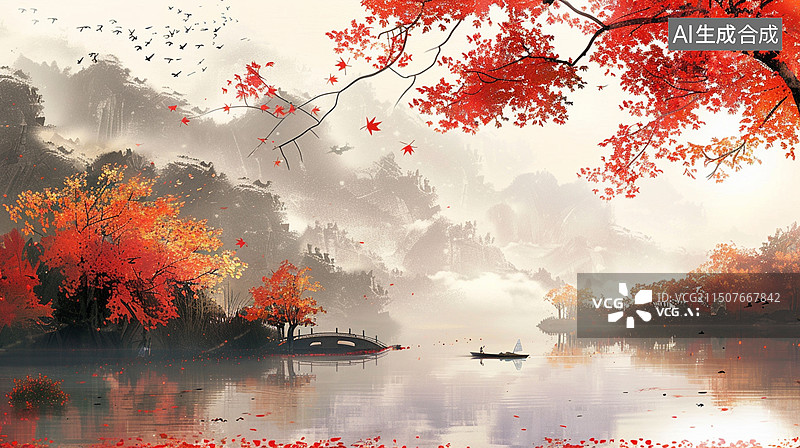 【AI数字艺术】秋天的美景图片素材