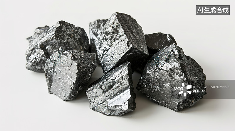 【AI数字艺术】白色背景下的锂矿石插图图片素材