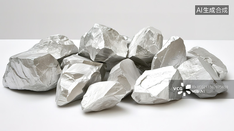 【AI数字艺术】白色背景下的锂矿石插图图片素材