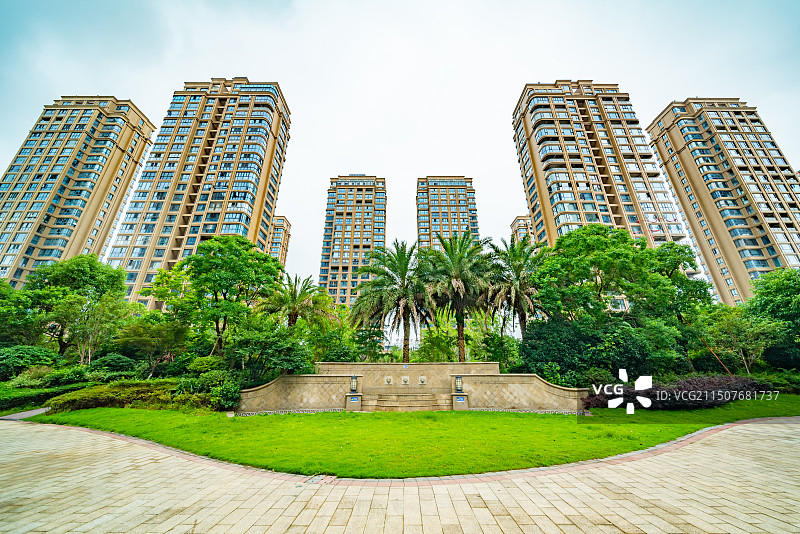 豪华小区园林景观图片素材