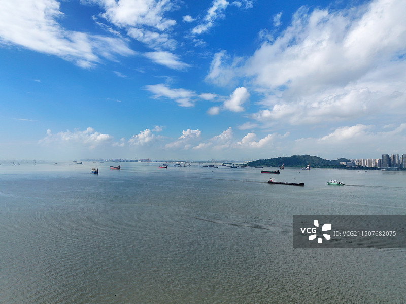 广东省东莞市虎门镇虎门大桥虎门海战博物馆航拍图片素材