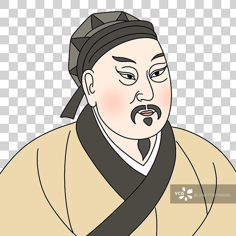 张载-卡通漫画古代人物政治家教育家思想家哲学家头像半身像插画元素图片素材