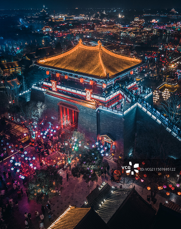 开封清明上河园灯会图片素材