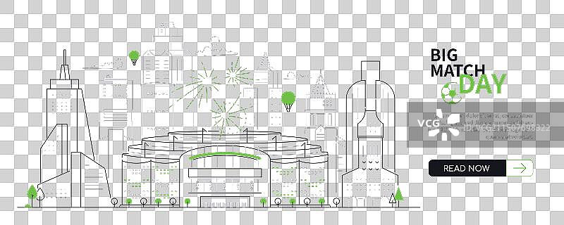 重要比赛日 - 现代细线设计风格图片素材