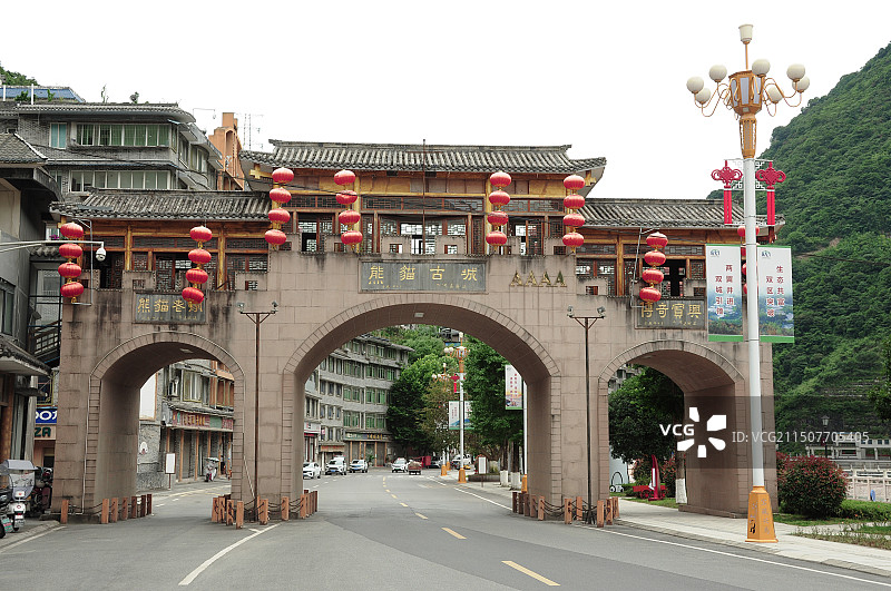 雅安熊猫古城景区图片素材