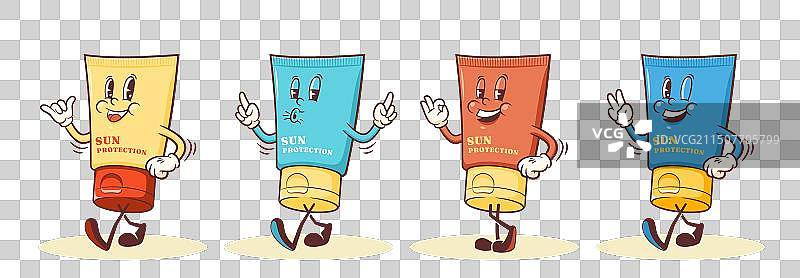 复古防晒霜人物合集图片素材