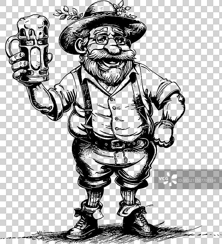 穿着皮裤的卡通男人图片素材