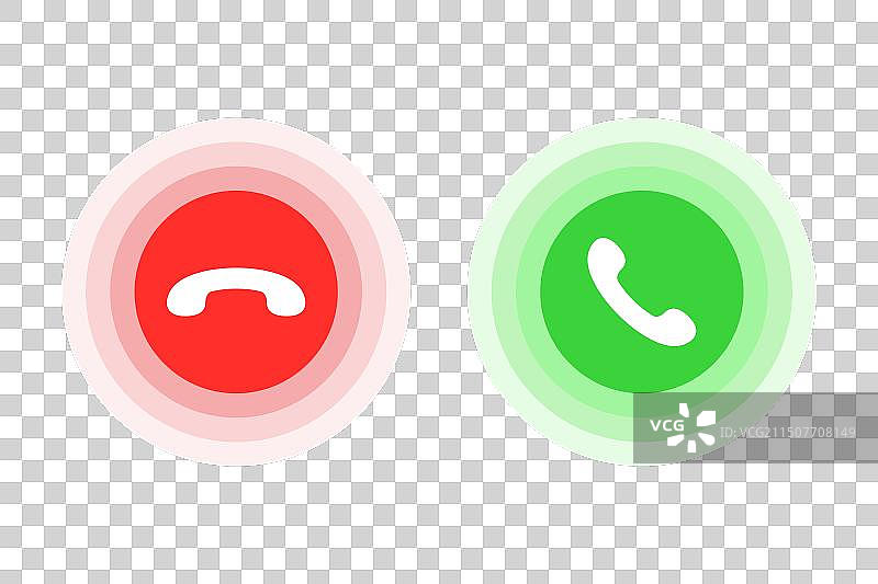 接听和拒绝来电图标图片素材