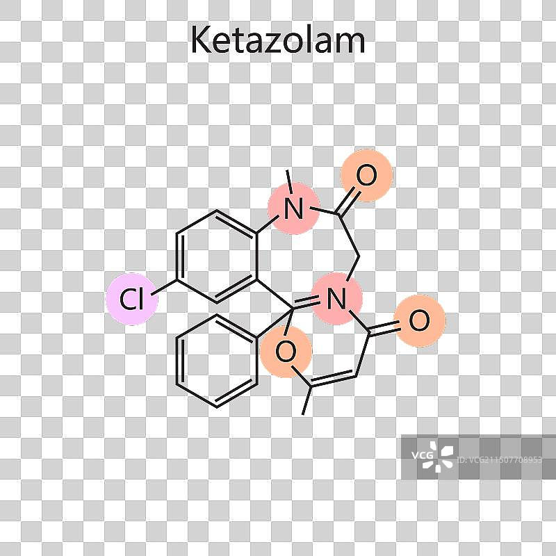 氯 Diazepam 化学式图图片素材