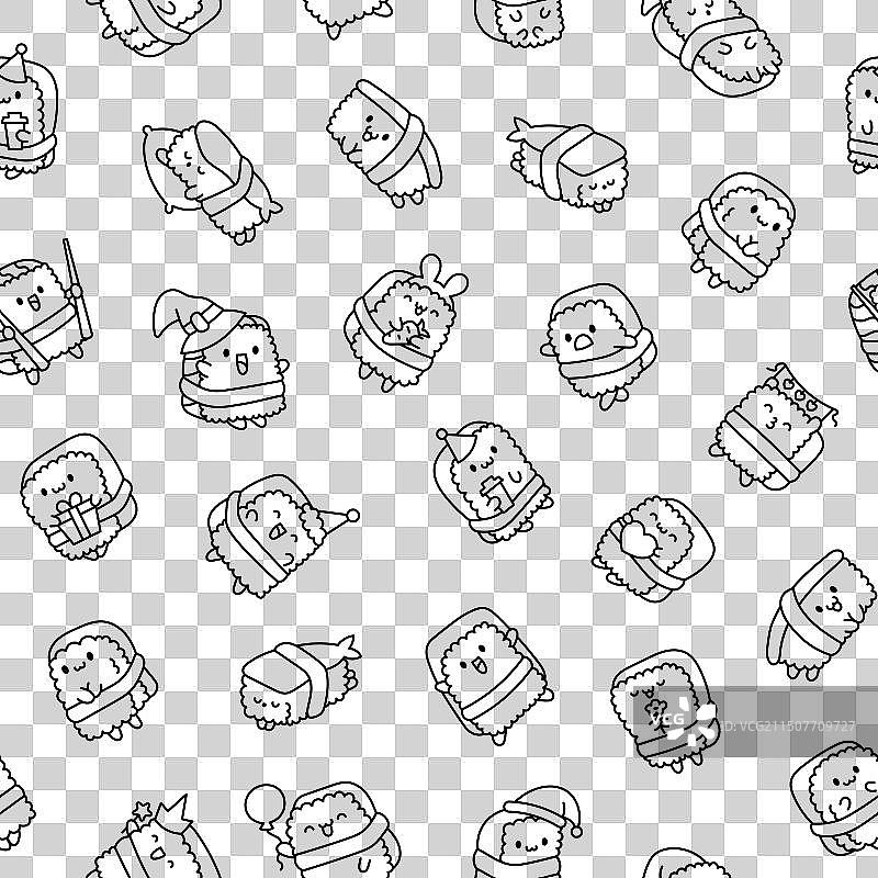 不同姿势的快乐寿司角色图片素材