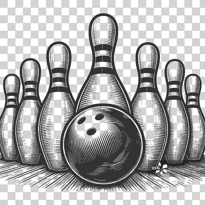 保龄球瓶球雕刻图片素材