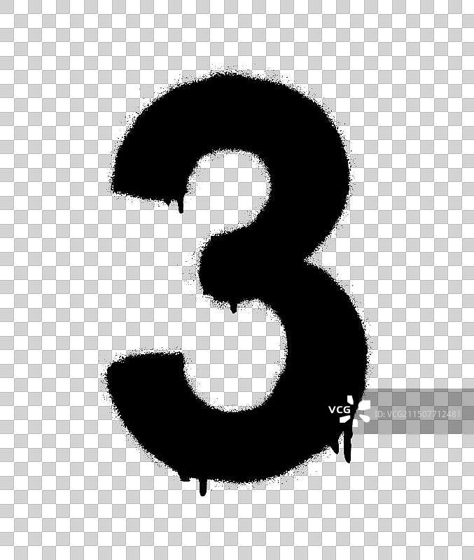 带有油漆污迹的数字3模具图片素材