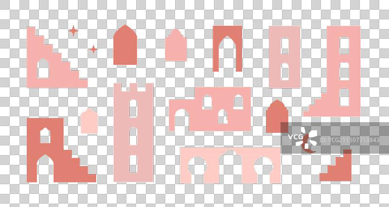 抽象阿拉伯摩洛哥拱门建筑图片素材