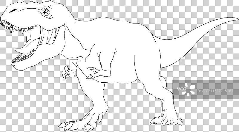 霸王龙恐龙图形设计轮廓图片素材