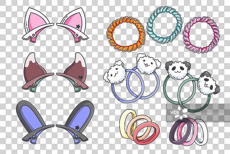 带有耳朵缎带的女孩发饰头带图片素材