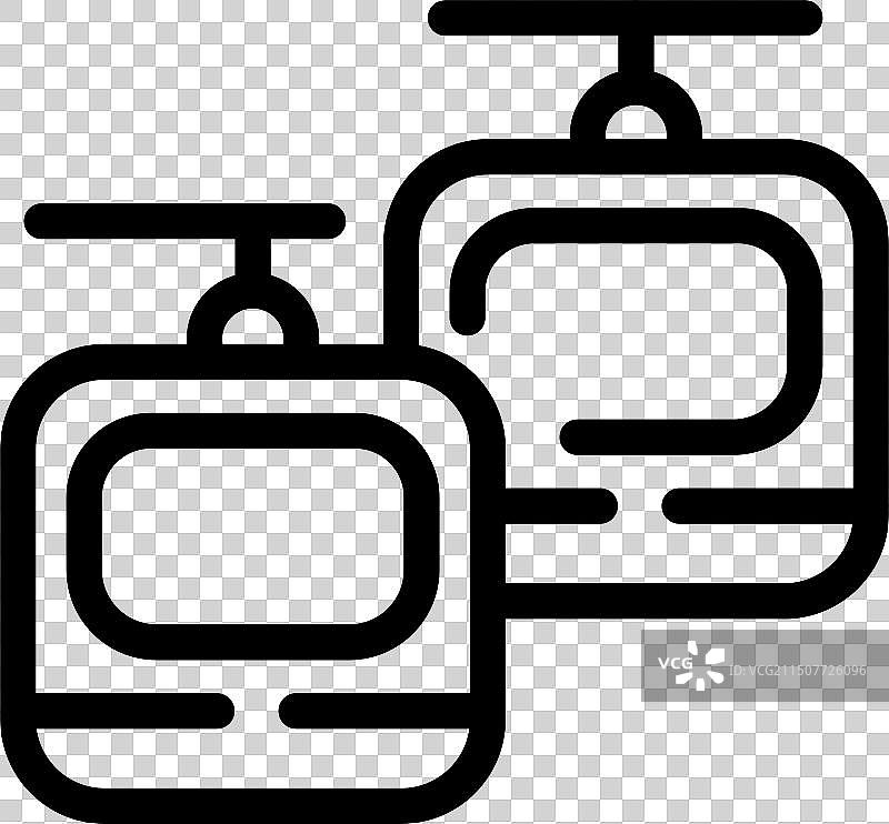 缆车黑白图标图片素材