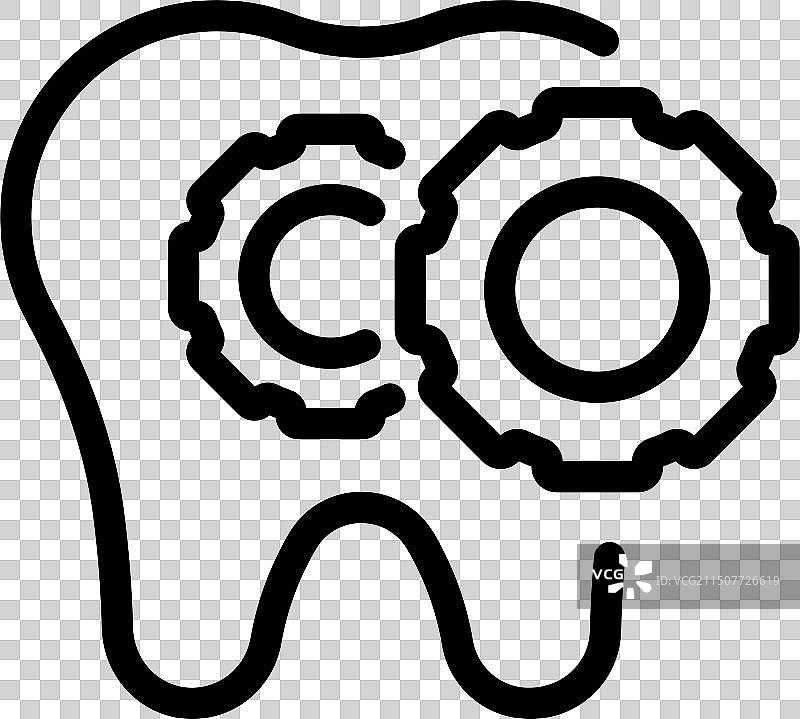 带齿轮的牙齿黑白照片图片素材