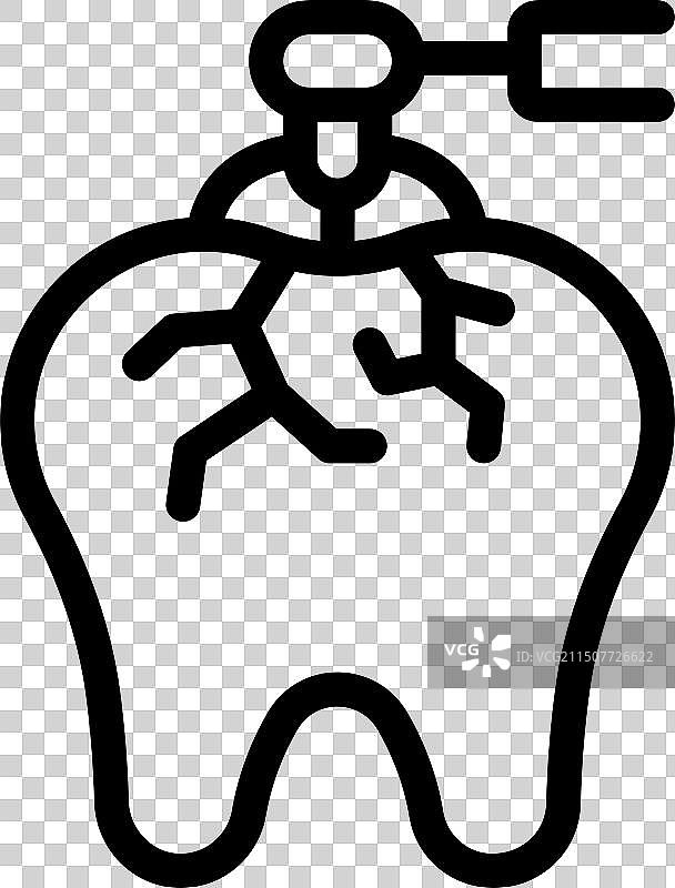 黑白拔牙图标图片素材