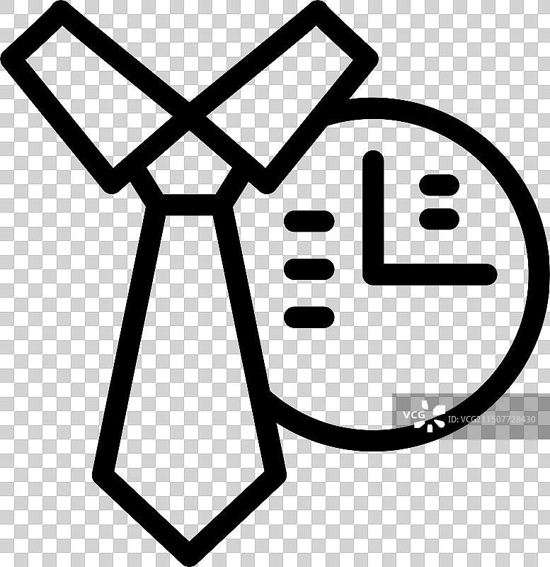 时间管理图标：领带和时钟图片素材