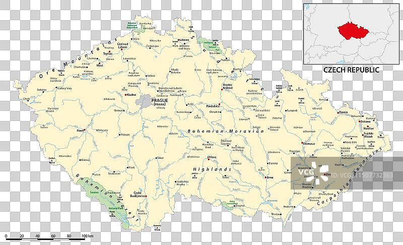 捷克共和国地形图图片素材