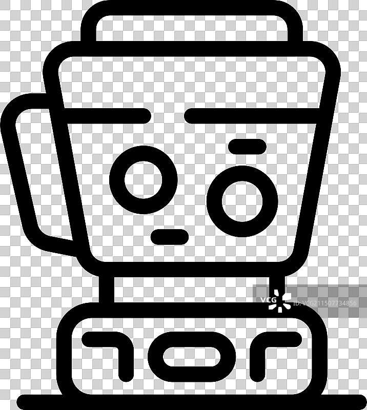 别致的咖啡机线条艺术图标图片素材