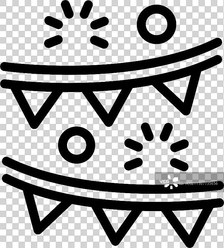 简单的黑白庆祝活动线条艺术图片素材