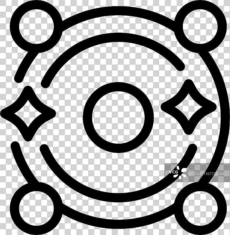 程式化太阳黑白线条艺术图片素材