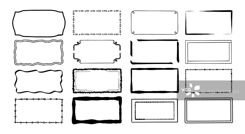不同风格的简约涂鸦边框合集图片素材