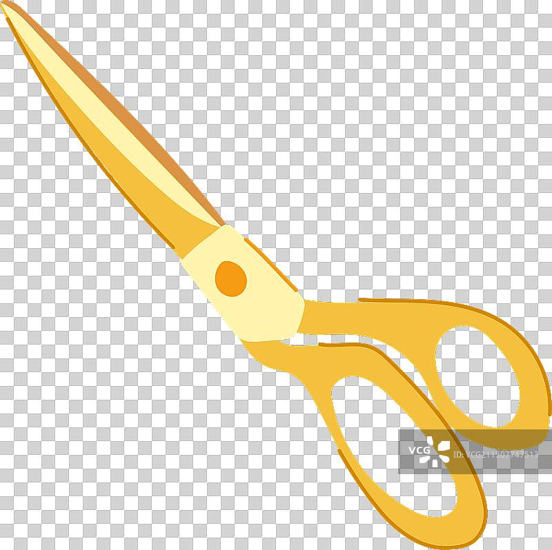 打开的金色卡通剪刀图片素材