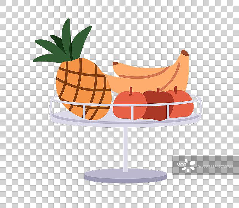 水果拼盘（香蕉、苹果、菠萝）图片素材