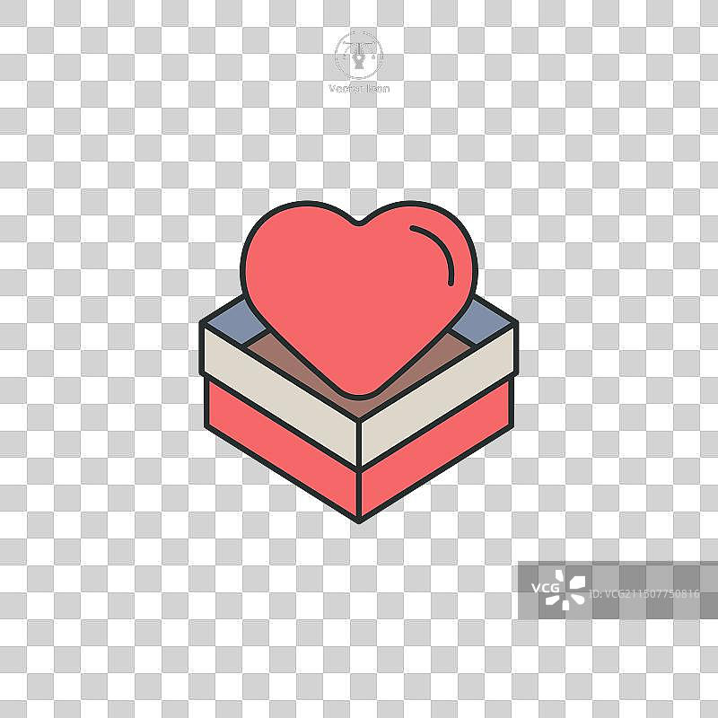 心形巧克力盒图标符号图片素材