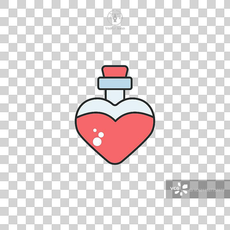 白色背景上的爱情药水图标符号图片素材