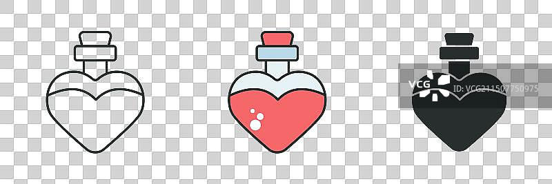 白色背景上的爱情药水图标符号图片素材