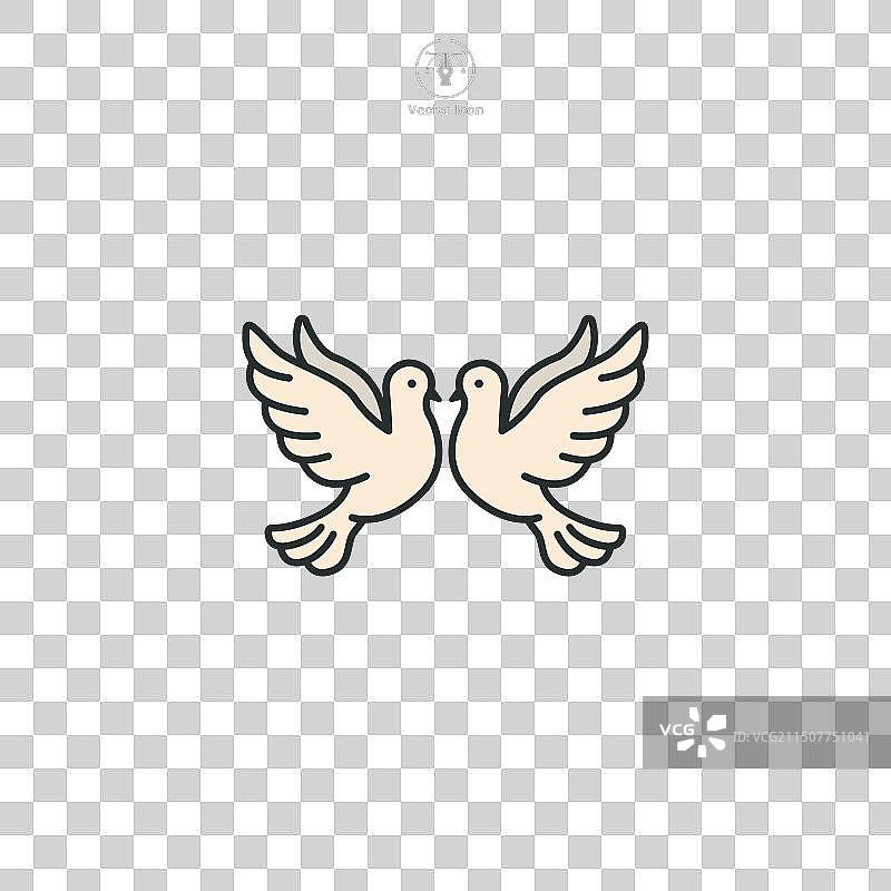 白色背景上的鸽子图标图片素材