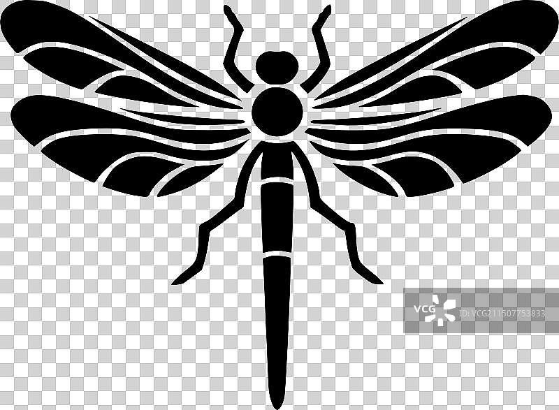 蜻蜓-简约扁平logo图片素材