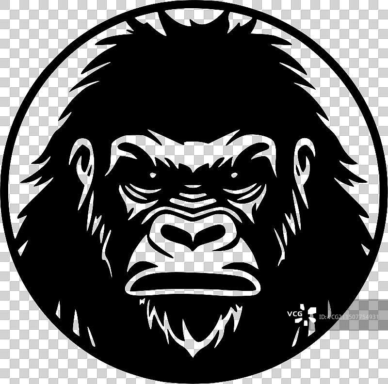 极简扁平风格大猩猩Logo图片素材