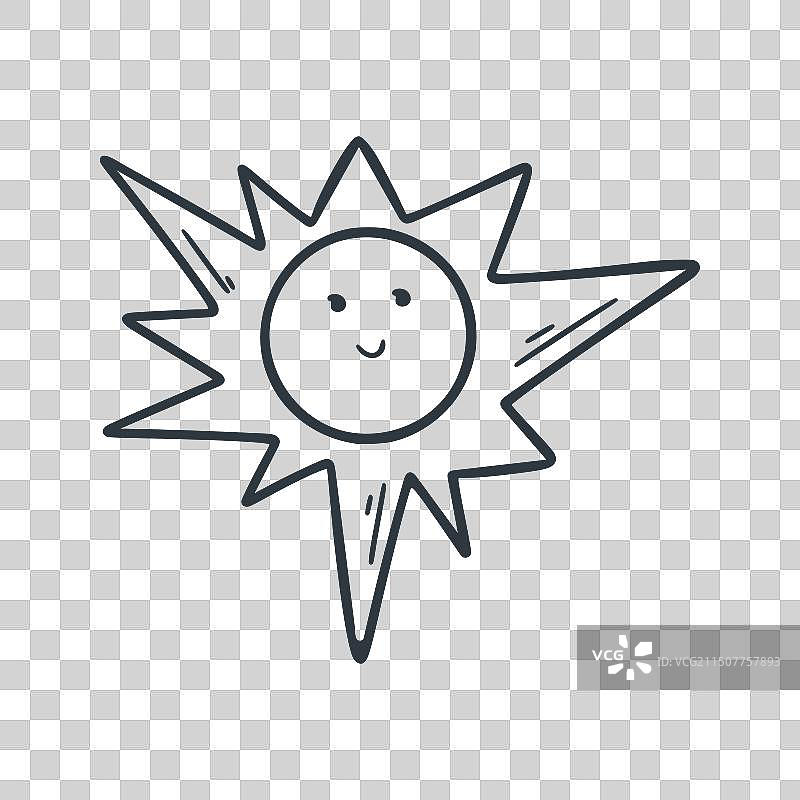 手绘卡通微笑太阳图片素材