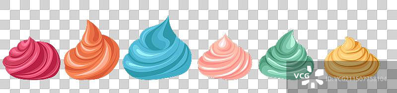 一套彩色卡通棉花糖图片素材