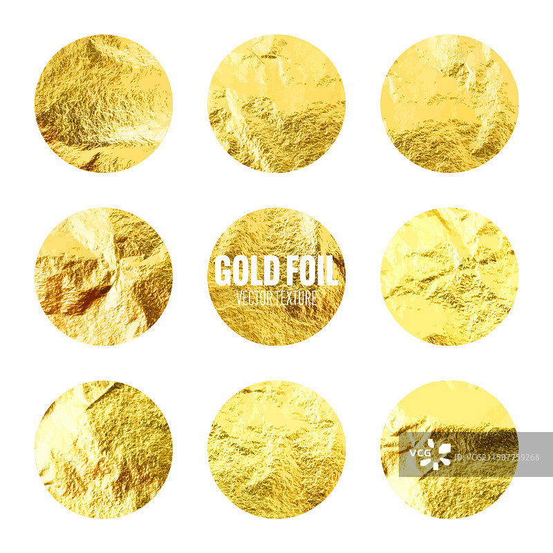 金色箔片闪亮手工圆圈图片素材