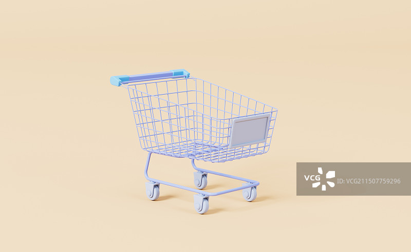 购物车电商概念3D插画图片素材
