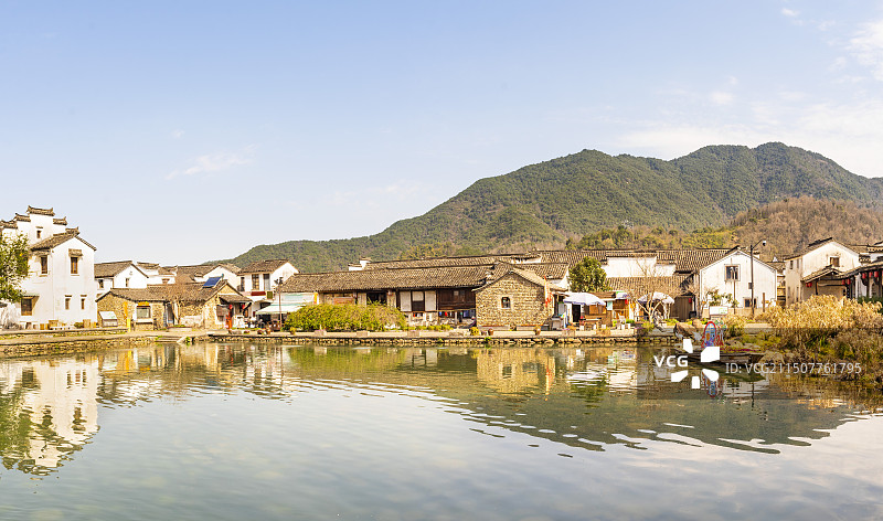 龙门古镇砚池 杭州富阳龙门古镇 江南古民居 古村落乡村古宅 徽派建筑 拍摄时间图片素材
