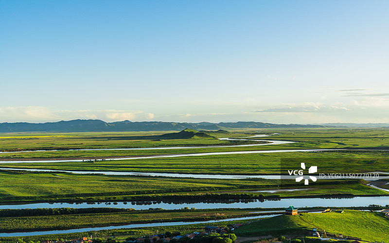 草原河流湿地长江黄河三江源黄河九曲高原草原河流母亲河图片素材