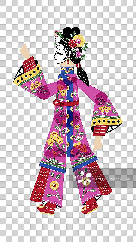 唐山皮影人物旦角青衣图片素材