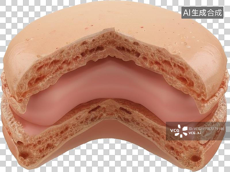 【AI数字艺术】咬开的马卡龙图片素材