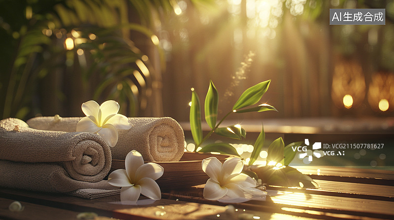 【AI数字艺术】spa美容院局部特写图片素材